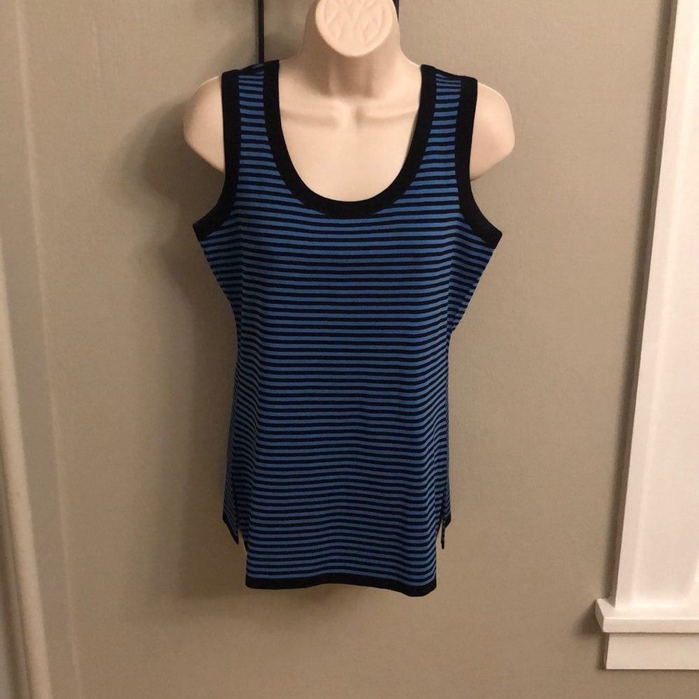 Exclusively Misook black-royal blue tank Sz S